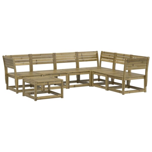 vidaXL Salon de jardin 7 Pièces bois de pin imprégné
