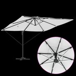 vidaXL Parasol Déporté Roma avec LEDs Sable 286x285x270 cm Aluminium