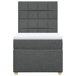 vidaXL Sommier à lattes de lit avec matelas Gris foncé 100x200cm Tissu