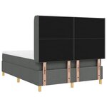 vidaXL Lit à ressorts avec matelas Gris foncé 160 x 200 cm tissu