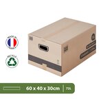 Pack and Move - Lot 20 cartons déménagement M - 60 x 40 x 30 cm - Poignées renforcées - 1 adhésif offert