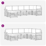 vidaXL Ensemble de canapé d'angle 7 Pièces Gris Naturel et Clair