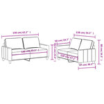 vidaXL Ensemble de canapés 2 Pièces avec coussins Crème Tissu