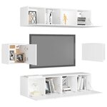 vidaXL Ensemble de meubles TV 6 Pièces Blanc Bois d'ingénierie