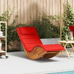 vidaXL Chaise longue à bascule avec coussin en bois massif d'acacia