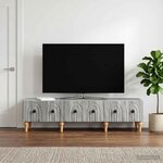 vidaXL Meuble TV Sonoma gris 147 x 34 5 x 30 cm Bois d'ingénierie