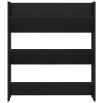 vidaXL Armoire à chaussures murale noir 80x18x90 cm bois d'ingénierie