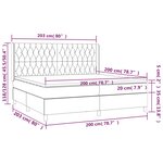 vidaXL Sommier à lattes de lit matelas et LED Gris foncé 200x200 cm