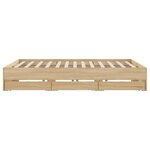 vidaXL Cadre de lit avec tiroirs sans matelas chêne sonoma 180x200 cm