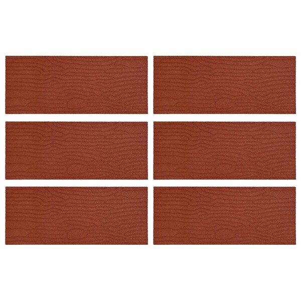 vidaXL Pierre de marchage 6 Pièces Rouge 60 5 x 25 x 2 cm Caoutchouc