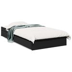 vidaXL Cadre de lit avec tiroirs sans matelas noir 75x190 cm