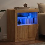 vidaXL Buffet avec lumières LED chêne sonoma 60 5x37x67 cm