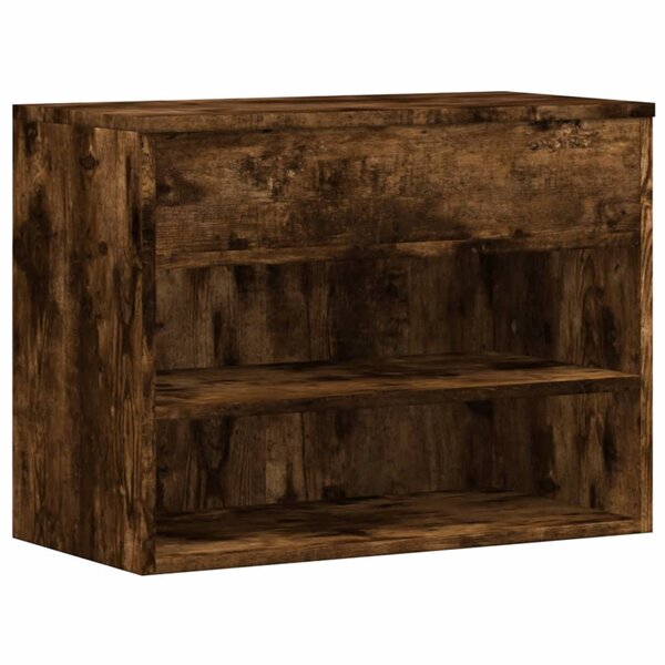 vidaXL Banc à chaussures Chêne fumé 60x30x45 cm Bois d'ingénierie