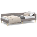 vidaXL Cadre de lit d'angle Autre avec tête de lit Taupe 80 x 200 cm