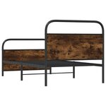vidaXL Cadre de lit sans matelas 107x203 cm chêne fumé bois ingénierie