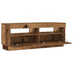 vidaXL Meuble TV avec lumières LED vieux bois bois d'ingénierie