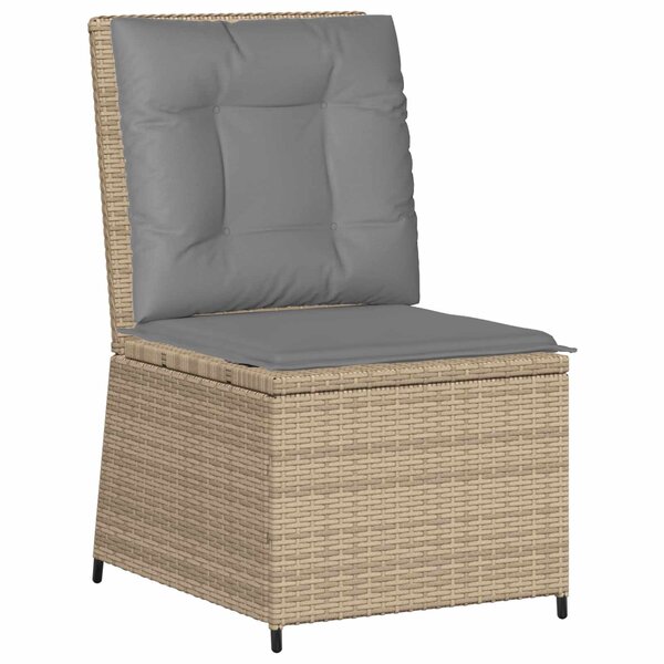vidaXL Canapé de jardin Beige et gris polyrotin