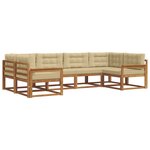 vidaXL Ensemble de canapés d'extérieur 6 Pièces Naturel et Beige