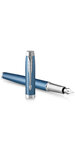 PARKER IM PREMIUM Stylo plume  Bleu gris  Plume fine  encre bleue  Coffret cadeau