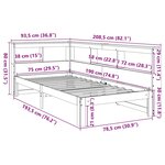 vidaXL Lit bibliothèque sans matelas 75x190 cm bois de pin massif