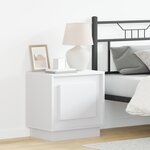 vidaXL Table de chevet avec lumières LED blanche 44x34 5x45 cm