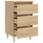 vidaXL Table de chevet avec pieds en bois chêne sonoma 40x35x69 cm