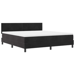 vidaXL Lit à ressort LED avec matelas Noir 180 x 200 cm Velours