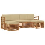 vidaXL Ensemble de canapés d'extérieur 6 pc Naturel et Beige