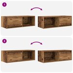 vidaXL Meuble TV vieux bois 80x31x25 5 cm bois d'ingénierie