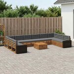 vidaXL Ensembles de canapés avec coussin 11 Pièces Bois d'Acacia Massif