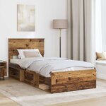 vidaXL Cadre de lit Bois ancien 90 x 190 cm Pin massif