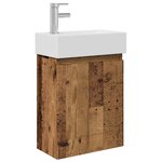 vidaXL Meuble de salle de bain avec robinet Bois ancien