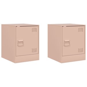 vidaXL Tables de chevet 2 Pièces rose 34 5x39x44 cm acier
