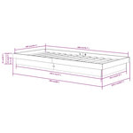 vidaXL Cadre de lit sans matelas noir bois massif 100x200 cm