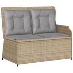 vidaXL Salon de jardin avec coussins 5 Pièces beige résine tressée