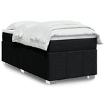 vidaXL Sommier à lattes de lit avec matelas Noir 90x200 cm Tissu