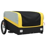 vidaXL Remorque de vélo noir et jaune 45 kg fer