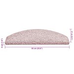 vidaXL Tapis d'escalier 30 pièces 65 x 21 x 4 cm Rose clair Demi-rond Grand