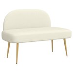 vidaXL Banc rembourré avec dossier Crème 110 x 60 x 76 cm
