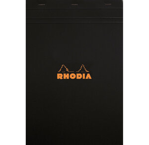 Bloc noir n°18 21x29 7cm 80 feuilles agrafées 80g uni RHODIA