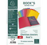 Paquet De 50 Chemises Rock''s 210 - 24x32cm - Couleurs Assorties - X 10 - Exacompta