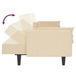 vidaXL Canapé-lit à 2 places avec deux oreillers crème tissu