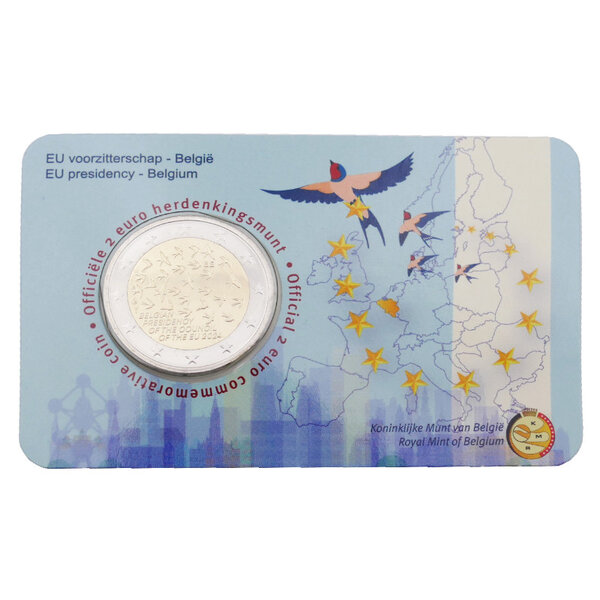 2 euros Belgique 2024 - Présidence de l'UE coincard version française.