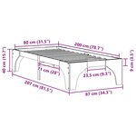 vidaXL Cadre de lit surélevé Marron 80 x 200 cm Bois massif en pin