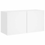 vidaXL Unités murales TV 4 Pièces blanc bois d'ingénierie