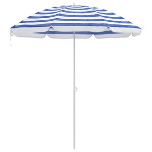 vidaXL Parasol de jardin polyester 170T Bleu et Blanc
