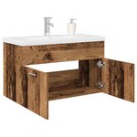 vidaXL Meuble lavabo avec bassin et robinet intégrés vieux bois