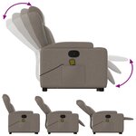 vidaXL Fauteuil inclinable de massage Taupe Tissu