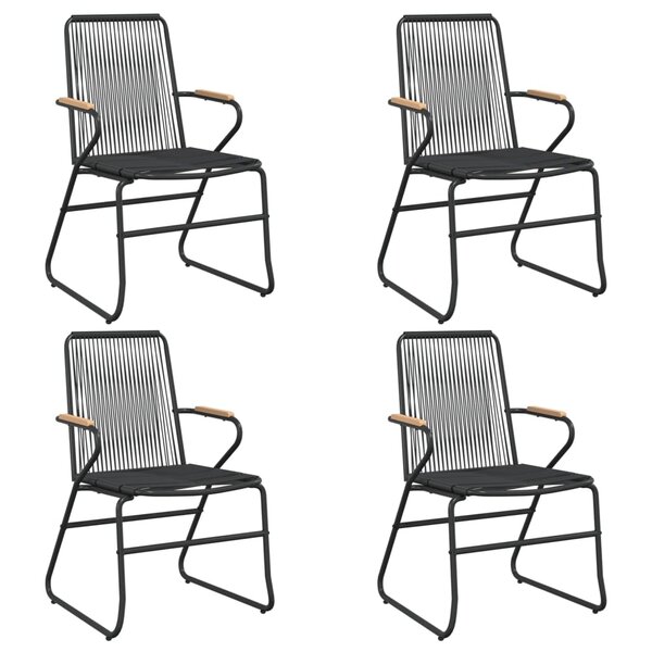 vidaXL Chaises de jardin lot de 4 noir 58x59x85 5 cm rotin PVC