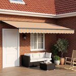 vidaXL Auvent rétractable électrique Bleu  Orange  Anthracite 4 × 3 m